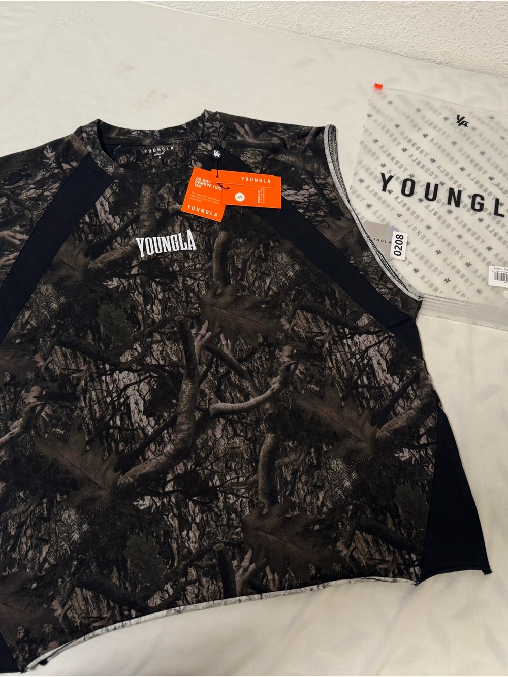 YoungLA Black & Brown Camo Athletic Tank